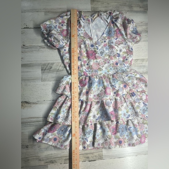 Mon Cheri Floral Ruffle Mini Dress Size Small - Picture 10 of 11